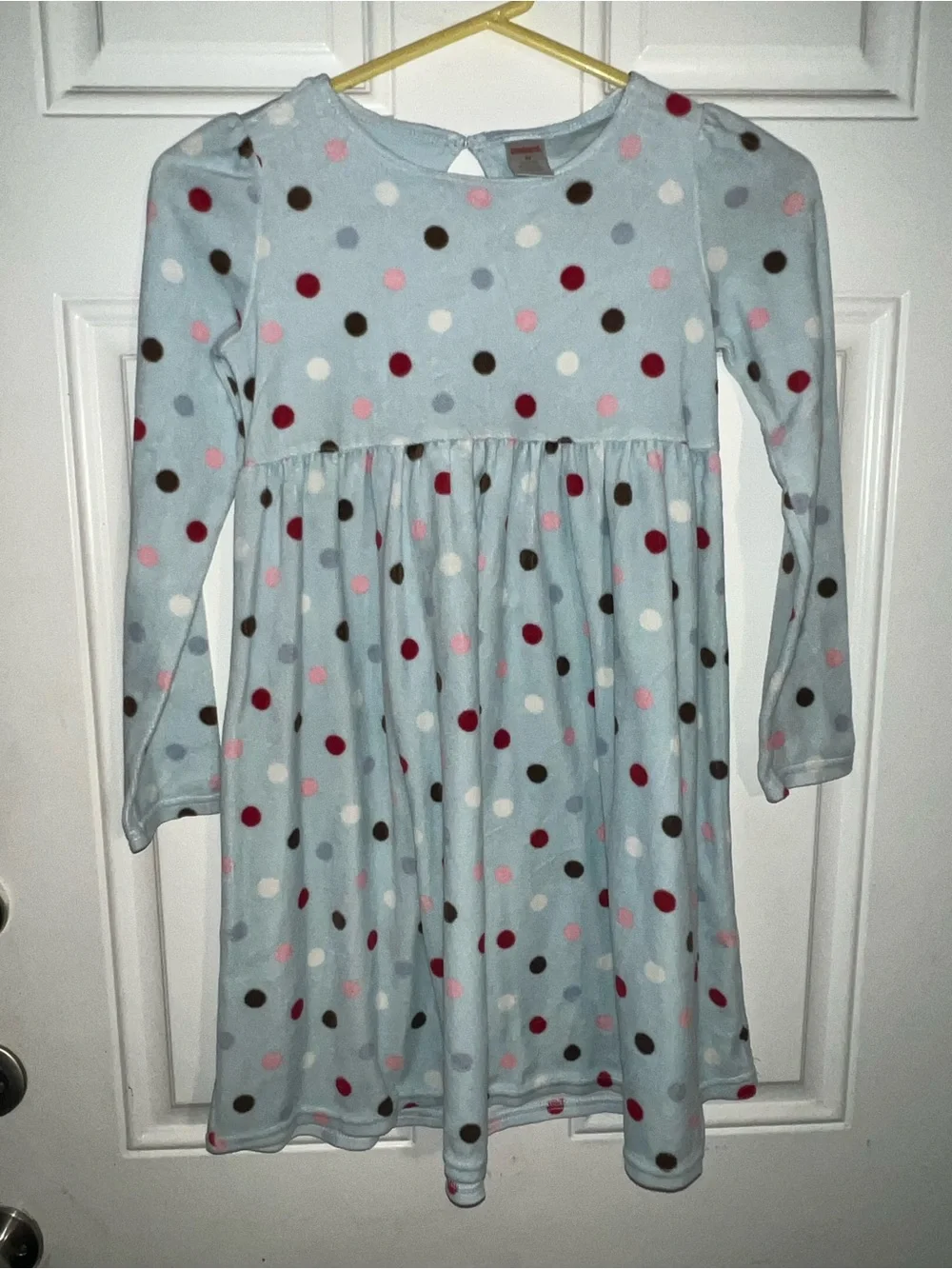 Gymboree Light Blue Polka Dot Long-Sleeve Dress